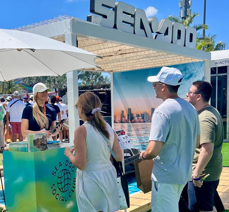 Miami promotional models at trade show